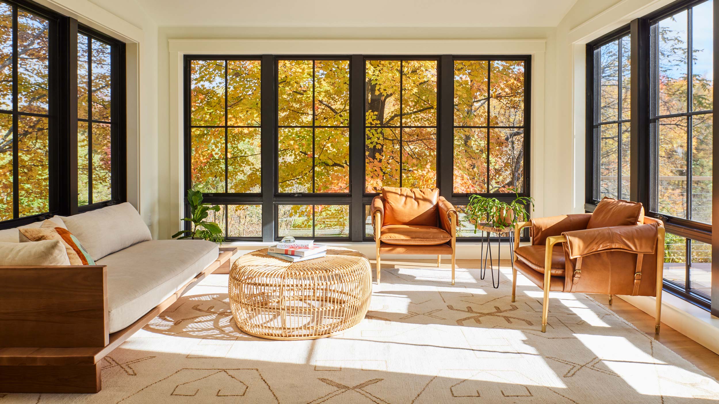 Morgan Architecture hillside house modern traditional sunroom views