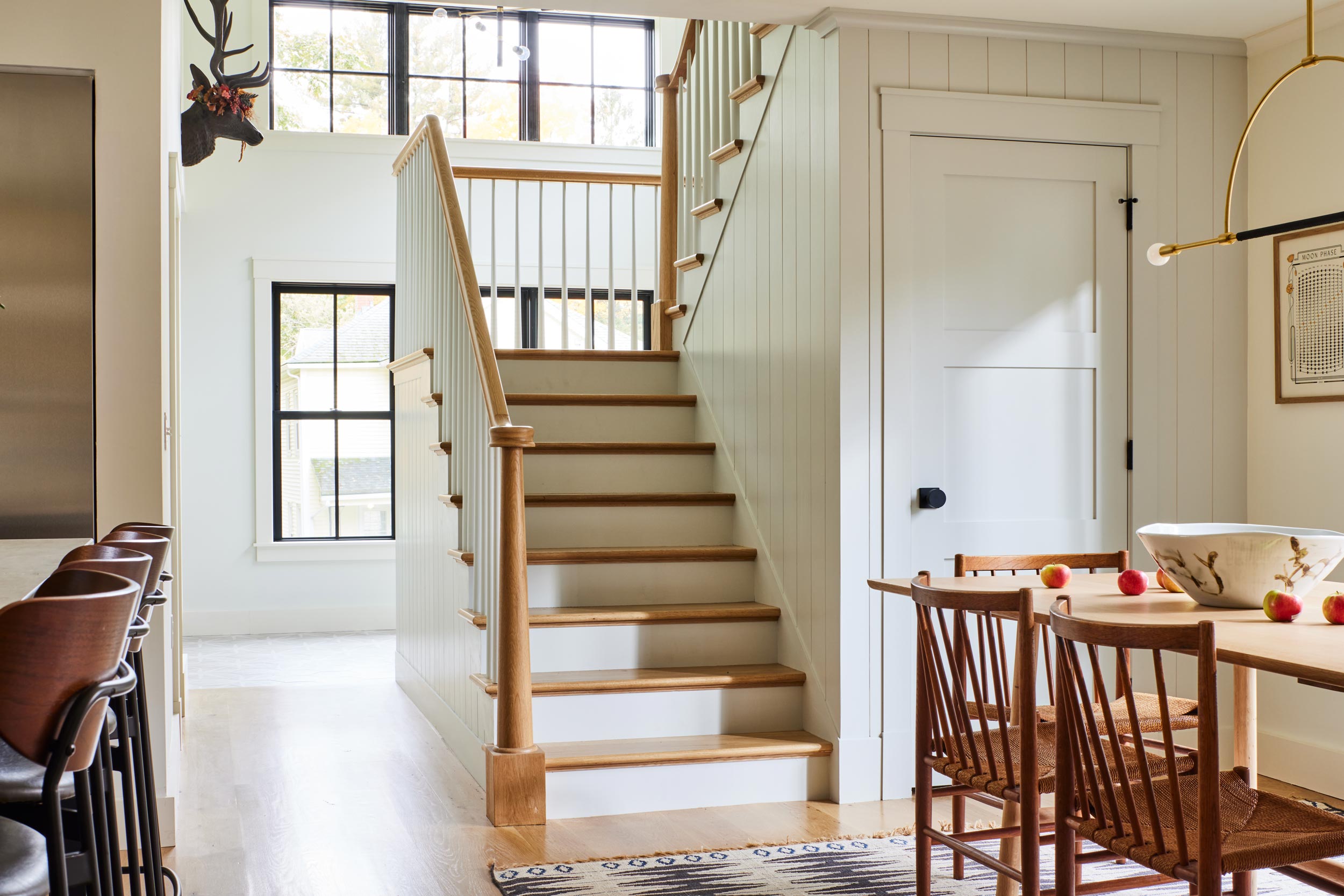 Morgan Architecture hillside house open plan stair kitchen dining entry