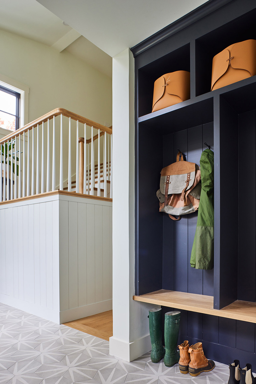 Morgan Architecture hillside house mudroom built ins