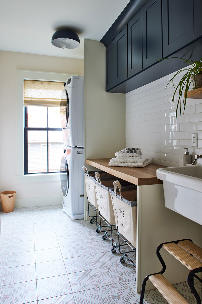 Morgan Architecture hillside house laundry built ins window