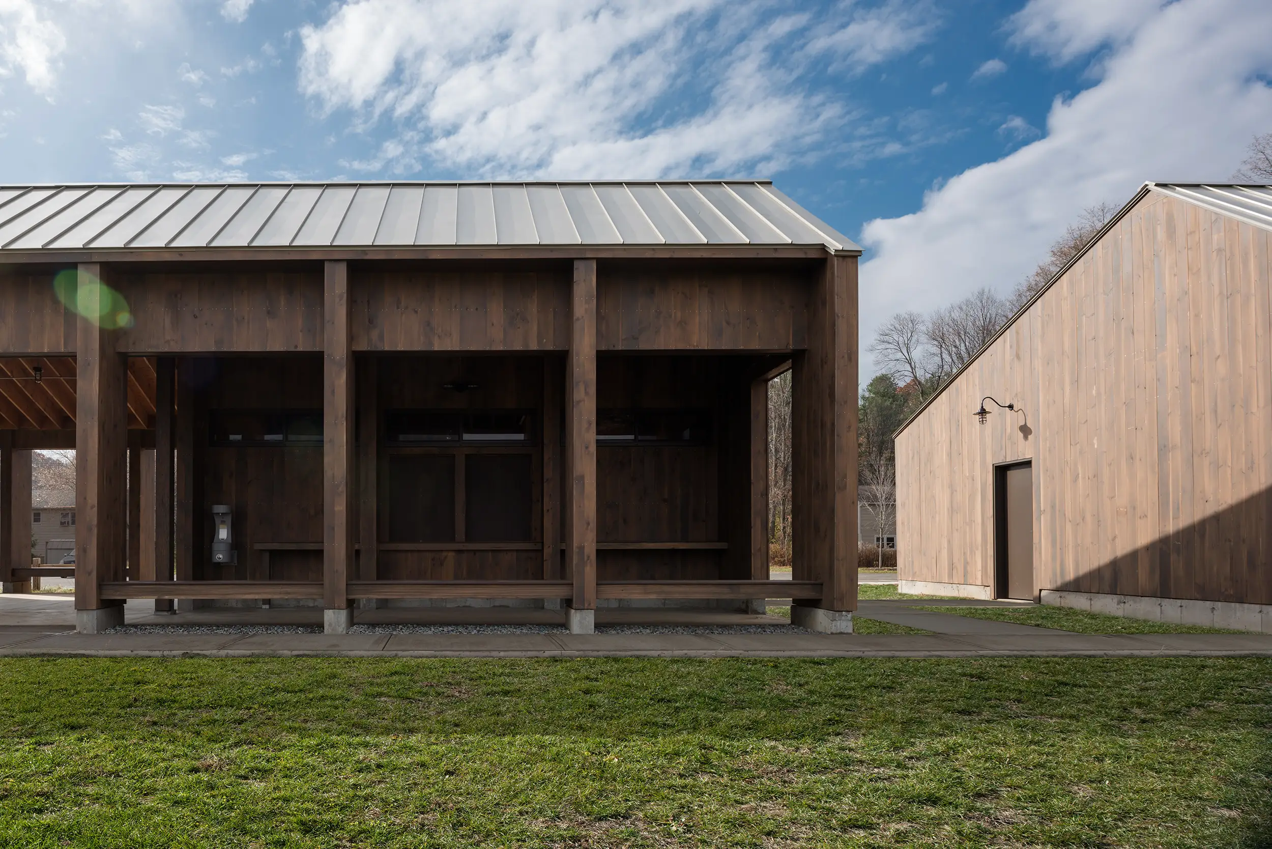 Morgan Architecture open barn modern simple built in benches